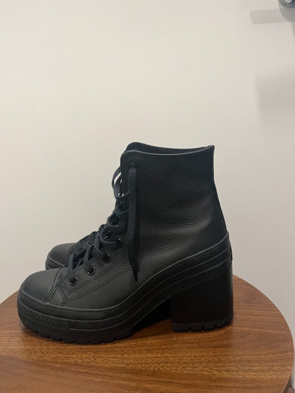 Converse Chuck 70 De Luxe Heel Leather Black W10.5 — Worn Once